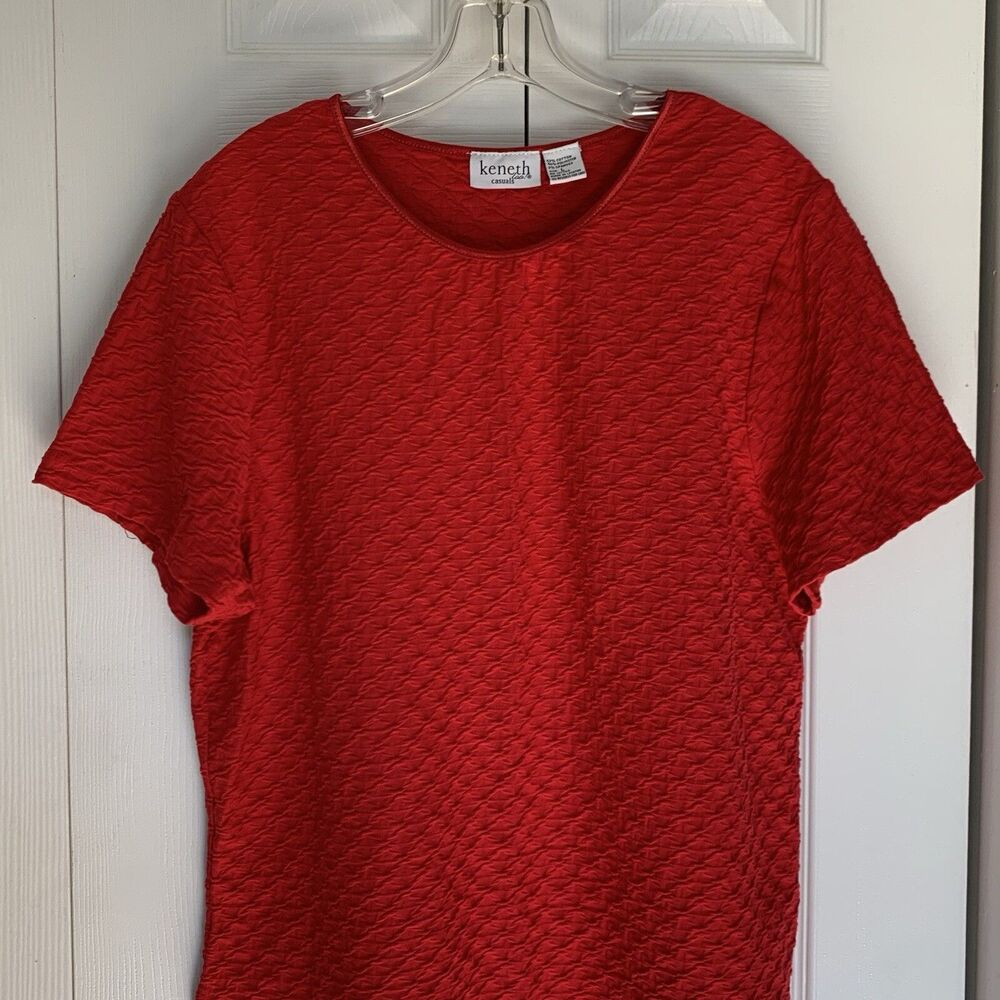 Vintage 80s Kenneth Too Top Women’s Size L Red - Picture 10 of 16
